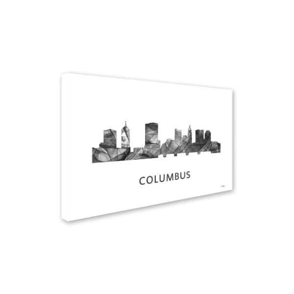 Marlene Watson 'Columbus Ohio Skyline WB-BW' Canvas Art,30x47